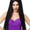 Spirit Halloween Long Black Witch Wig 2 Spirit Halloween Long Black Witch Wig -Halloween Clothing Theme Store 00126573 a