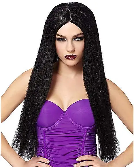 Spirit Halloween Long Black Witch Wig 3 Spirit Halloween Long Black Witch Wig
