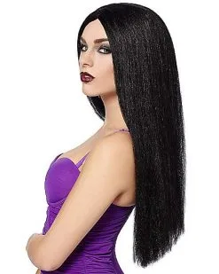 Spirit Halloween Long Black Witch Wig 5 Spirit Halloween Long Black Witch Wig -Halloween Clothing Theme Store 00126573 b