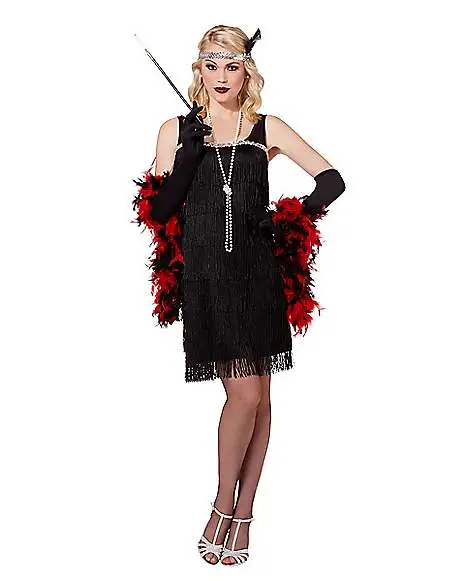 Spirit Halloween Adult Black Flapper Costume 3 Spirit Halloween Adult Black Flapper Costume