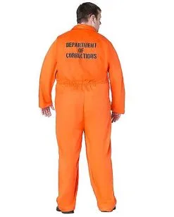 Spirit Halloween Adult Department Of Corrections Prisoner One Piece Costume -Halloween Clothing Theme Store 00580803 d
