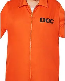 Spirit Halloween Adult Department Of Corrections Prisoner One Piece Costume -Halloween Clothing Theme Store 00580803 h