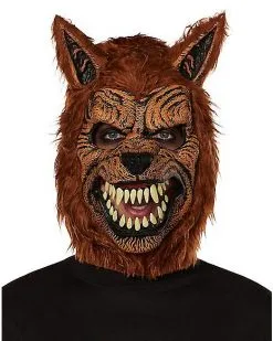 Spirit Halloween Animotion Brown Werewolf Full Mask
