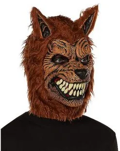 Spirit Halloween Animotion Brown Werewolf Full Mask -Halloween Clothing Theme Store 01107168 c