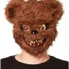 Spirit Halloween Brown Scary Teddy Bear Half Mask -Halloween Clothing Theme Store 01224898 a
