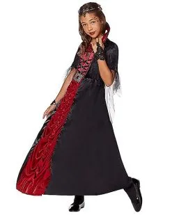 Spirit Halloween Kids Royal Vampiress Dress Costume -Halloween Clothing Theme Store 01225523 c