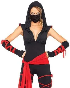 Spirit Halloween Adult Deadly Ninja Jumpsuit Costume -Halloween Clothing Theme Store 01256981 f
