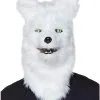 Spirit Halloween Moving Mouth White Wolf Full Mask -Halloween Clothing Theme Store 01271527 a