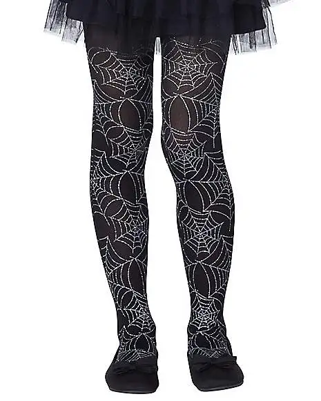 Spirit Halloween Metallic Silver Spider Web Tights 3 Spirit Halloween Metallic Silver Spider Web Tights