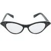 Spirit Halloween '50s Black Rhinestone Cat Eye Glasses -Halloween Clothing Theme Store 01292937 a