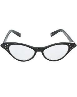 Halloween Clothing Theme Store 49 Spirit Halloween '50s Black Rhinestone Cat Eye Glasses