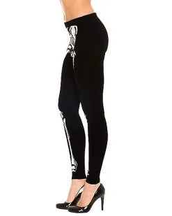 Spirit Halloween Skeleton Leggings -Halloween Clothing Theme Store 01307495 c