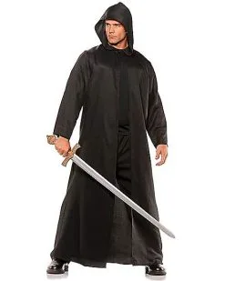 Spirit Halloween Adult Black Hooded Cloak