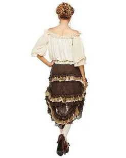 Spirit Halloween Ivory Off The Shoulder Shirt -Halloween Clothing Theme Store 01315563 b