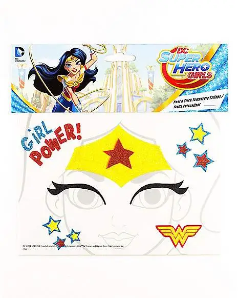 Spirit Halloween Wonder Woman Face Tattoo - DC Super Hero Girls 3 Spirit Halloween Wonder Woman Face Tattoo - DC Super Hero Girls