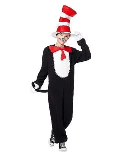 Spirit Halloween Kids Cat In The Hat Costume - Dr. Seuss -Halloween Clothing Theme Store 01332584 b