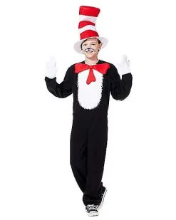 Spirit Halloween Kids Cat In The Hat Costume - Dr. Seuss -Halloween Clothing Theme Store 01332584 f