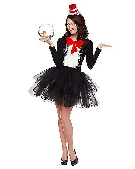 Spirit Halloween Adult Cat In The Hat Tutu Dress - Dr. Seuss 4 Spirit Halloween Adult Cat In The Hat Tutu Dress - Dr. Seuss - Image 2