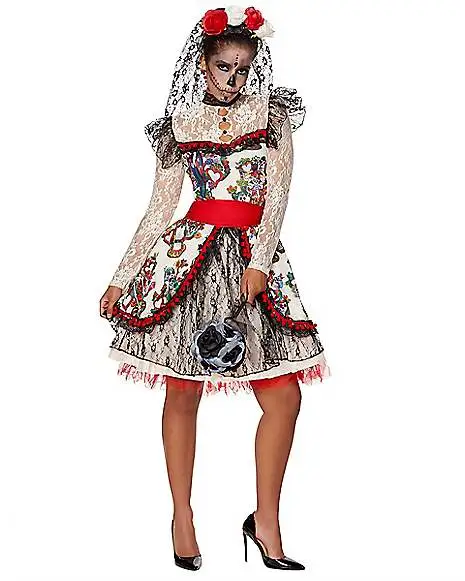 Spirit Halloween Adult Sugar Skull Bride Costume 3 Spirit Halloween Adult Sugar Skull Bride Costume