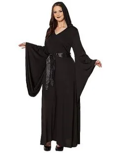Spirit Halloween Adult Black Hooded Dress