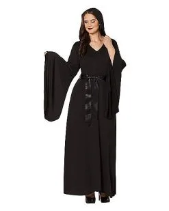 Spirit Halloween Adult Black Hooded Dress 8 Spirit Halloween Adult Black Hooded Dress -Halloween Clothing Theme Store 01346998 c