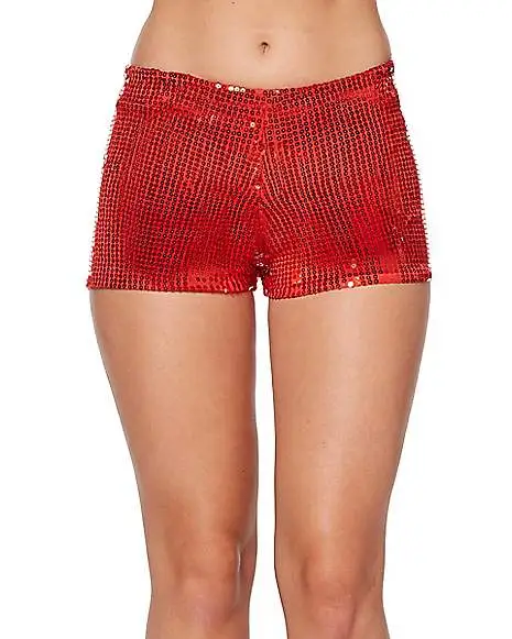 Spirit Halloween Adult Red Sequin Shorts 3 Spirit Halloween Adult Red Sequin Shorts