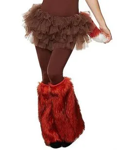 Spirit Halloween Orange Faux Fur Leg Warmers