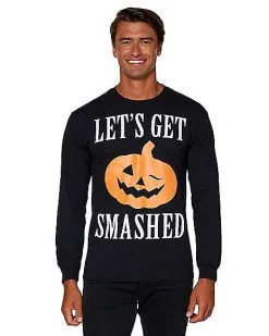 Spirit Halloween Let's Get Smashed Long Sleeve T Shirt -Halloween Clothing Theme Store 01353580 a