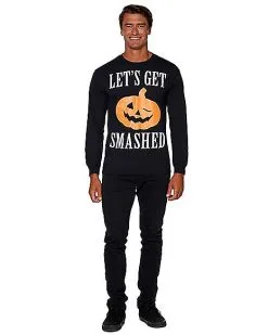 Spirit Halloween Let's Get Smashed Long Sleeve T Shirt -Halloween Clothing Theme Store 01353580 d