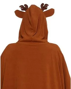 Spirit Halloween Adult Faux Fur Deer Poncho -Halloween Clothing Theme Store 01358878 c