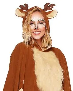 Spirit Halloween Adult Faux Fur Deer Poncho -Halloween Clothing Theme Store 01358878 d