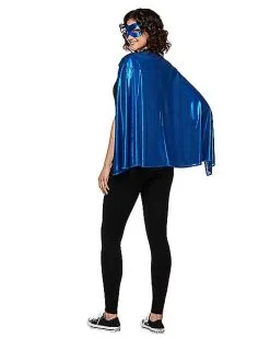 Spirit Halloween Blue Metallic Cape -Halloween Clothing Theme Store 01360817 c