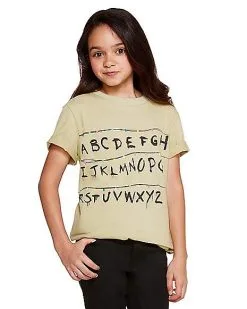 Spirit Halloween Kids Stranger Things Alphabet Wall T Shirt - Stranger Things -Halloween Clothing Theme Store 01381797 c