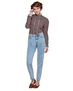 Spirit Halloween Adult Ruffle Barb Shirt - Stranger Things -Halloween Clothing Theme Store 01382225 c