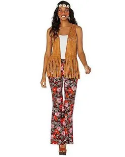Spirit Halloween Fringed Hippie Vest -Halloween Clothing Theme Store 01386788 c