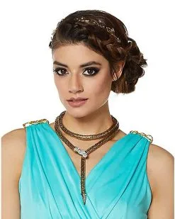 Spirit Halloween Golden Roman Snake Necklace -Halloween Clothing Theme Store 01388537 a
