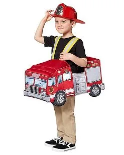 Spirit Halloween Toddler Light Up Firetruck Piggyback Costume