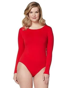 Spirit Halloween Long Sleeve Red Bodysuit -Halloween Clothing Theme Store 01394188 a