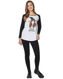 Spirit Halloween Dani Dennison Witch Hunter Long Sleeve T Shirt - Hocus Pocus -Halloween Clothing Theme Store 01400837 b
