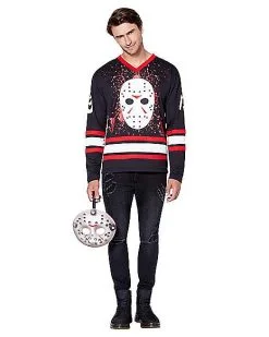 Spirit Halloween Jason Voorhees Hockey Jersey - Friday The 13th -Halloween Clothing Theme Store 01405588 c