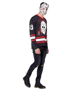 Spirit Halloween Jason Voorhees Hockey Jersey - Friday The 13th -Halloween Clothing Theme Store 01405588 d