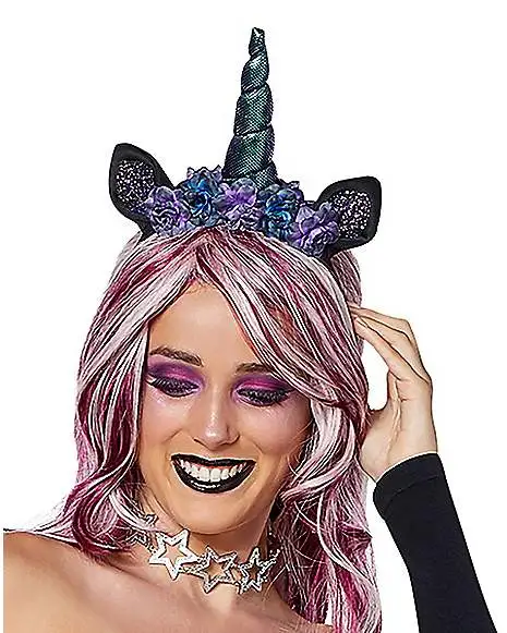 Spirit Halloween Dark Unicorn Flower Headband 3 Spirit Halloween Dark Unicorn Flower Headband