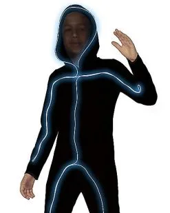 Spirit Halloween Kids Light Up EL Wire Stick Figure Costume -Halloween Clothing Theme Store 01414978 c