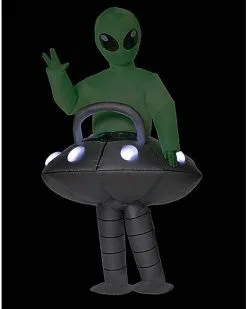 Spirit Halloween Kids Light Up Alien UFO Inflatable Costume -Halloween Clothing Theme Store 01416130 c