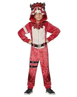 Spirit Halloween Girls Plush Tricera Ops Costume - Fortnite -Halloween Clothing Theme Store 01420033 b