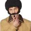Spirit Halloween 70s Black Curly Wig With Mustache -Halloween Clothing Theme Store 01424126 a