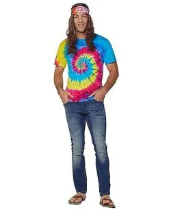 Spirit Halloween '60s Tie Dye T Shirt -Halloween Clothing Theme Store 01426923 c