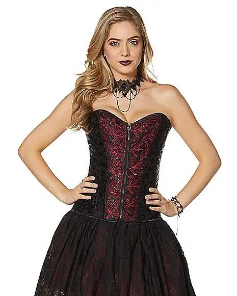 Spirit Halloween Adult Vampire Lace Corset 3 Spirit Halloween Adult Vampire Lace Corset