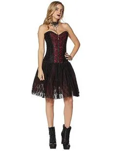 Spirit Halloween Adult Vampire Lace Corset 9 Spirit Halloween Adult Vampire Lace Corset -Halloween Clothing Theme Store 01428663 c