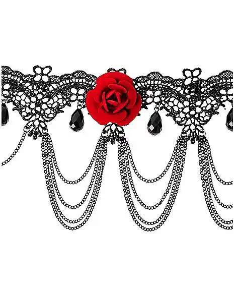 Spirit Halloween Day Of The Dead Rose Lace Choker Necklace 3 Spirit Halloween Day Of The Dead Rose Lace Choker Necklace